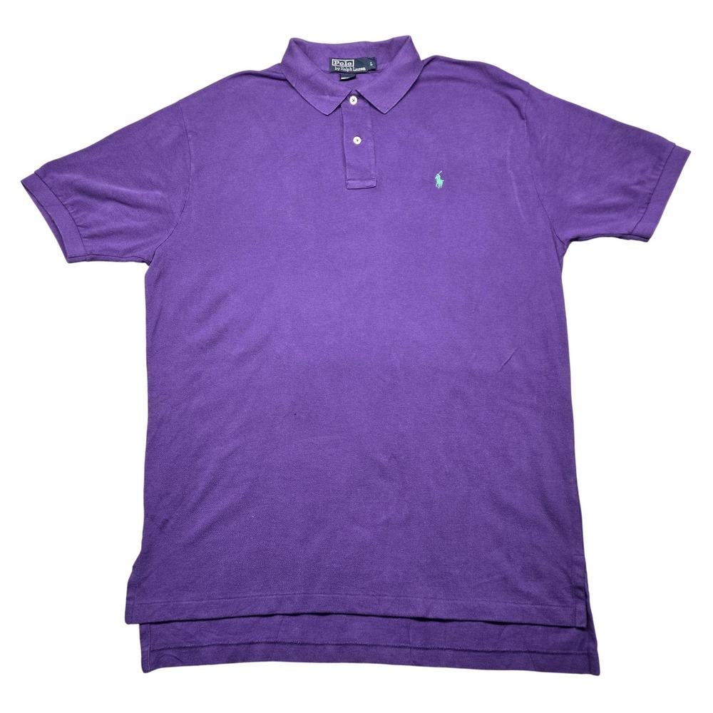 Polo Ralph Lauren Polo Shirt Mens Large Purple Classic Pony Cotton Casual